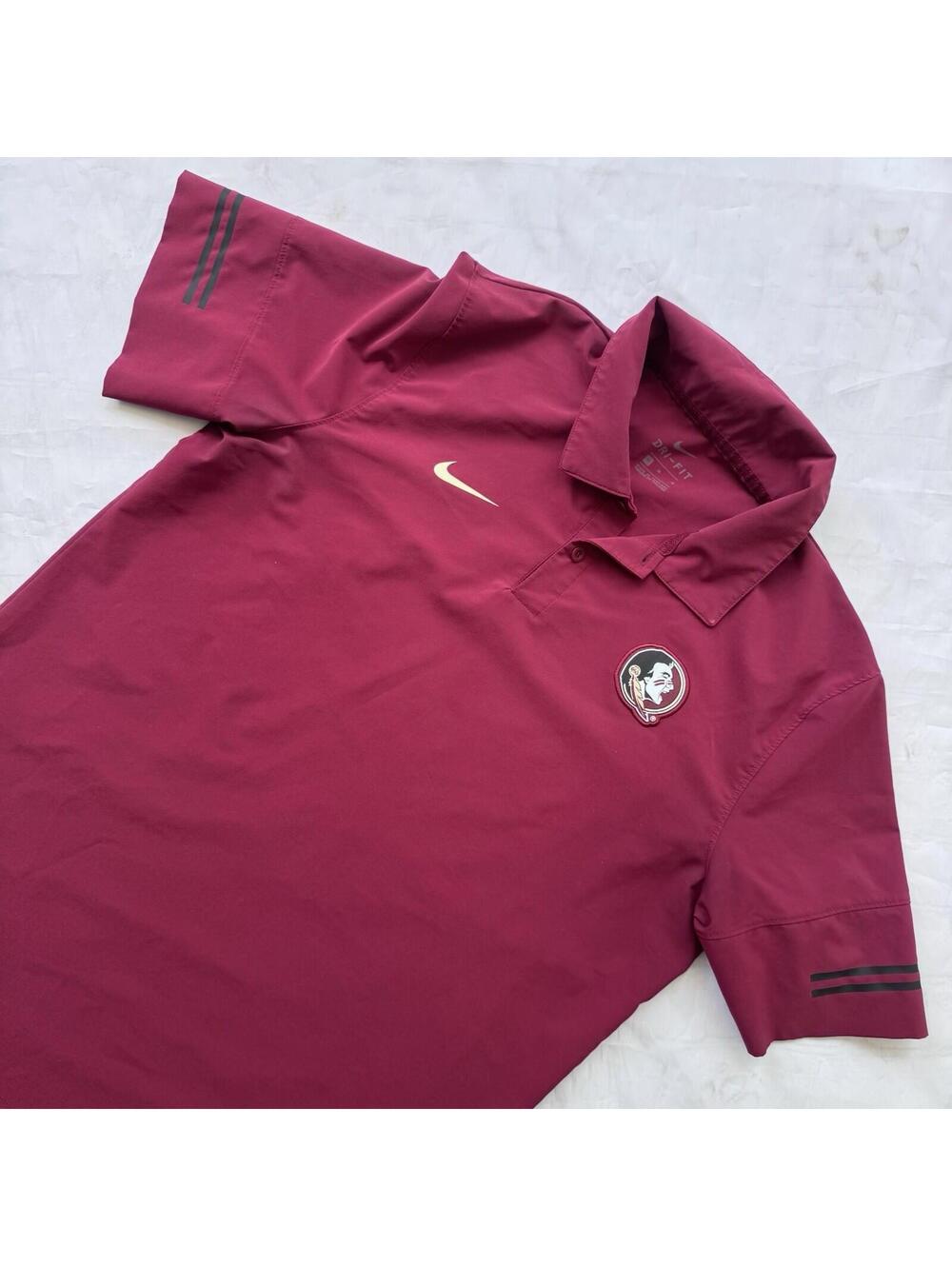 Nike Dri-FIT Florida State Seminoles Polo Shirt Men’s Medium Garnet FSU On-Field